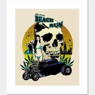 Beach run hot rod cruise Posters and Art